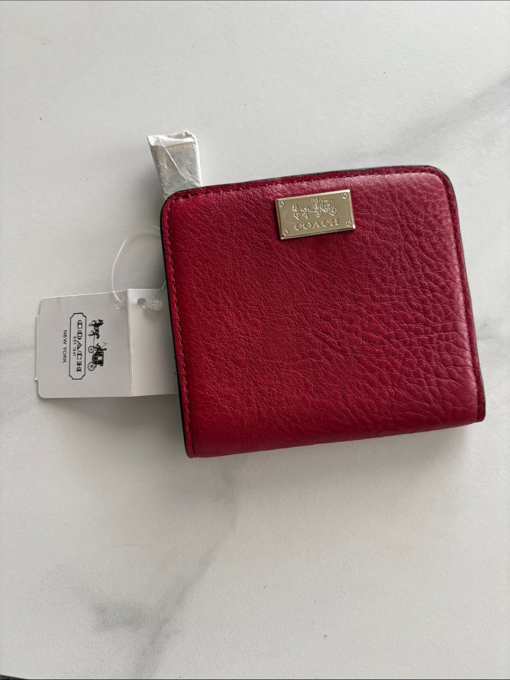 Coach Red Leather small wallet with Gold Hardware - Picture 2 of 5
